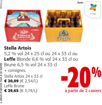 Offre: Stella Artois ou Leffe