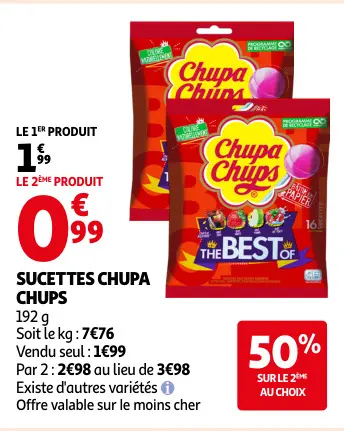 Offre: Sucettes Chupa Chups