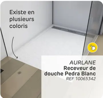 Offre: Receveur de douche - aurlane - pedra 120 x 80 cm - acrylique - blanc