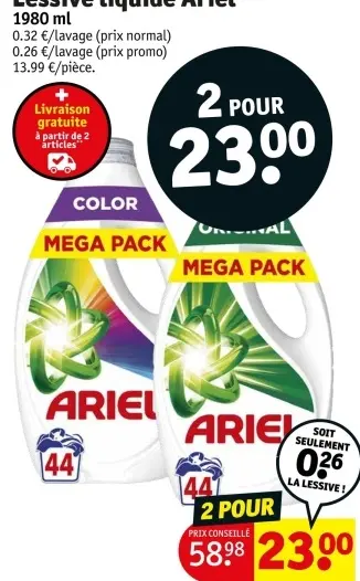 Offre: Lessive liquide Ariel