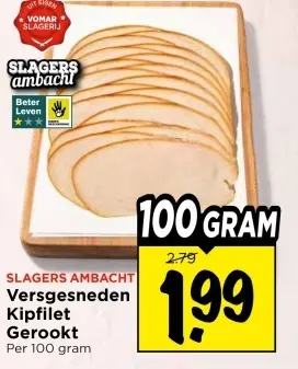 Versgesneden Kipfilet Gerookt
