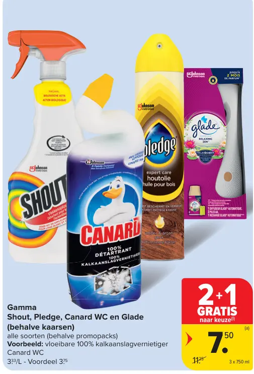 Aanbieding: Shout, Pledge, Canard WC en Glade
