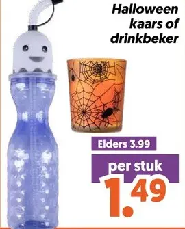 Aanbieding: Halloween kaars of drinkbeker