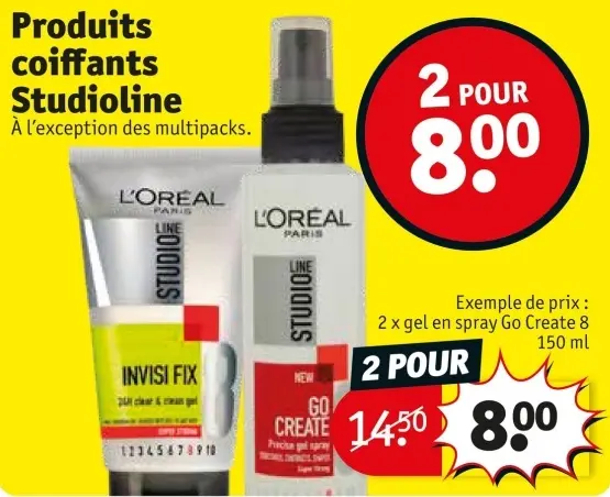 Offre: Produits coiffants Studioline