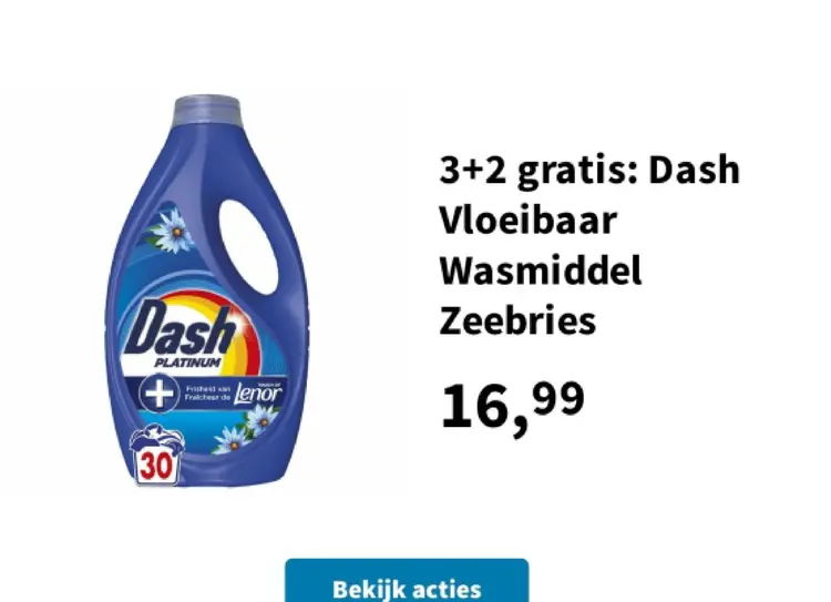 Promotie: Dash Vloeibaar Wasmiddel Zeebries