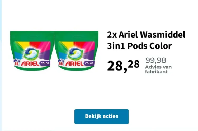 Promotie: Ariel Wasmiddel 3in1 Pods Color