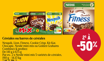 Offre: Nesquik, Lion, Fitness, Cookie Crisp, Kit Kat