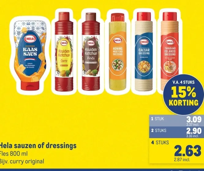 Aanbieding: Hela sauzen of dressings