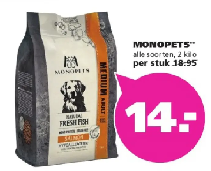 Aanbieding: Monopets natural fresh fish salmon 