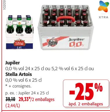 Offre: Jupiler ou Stella Artois