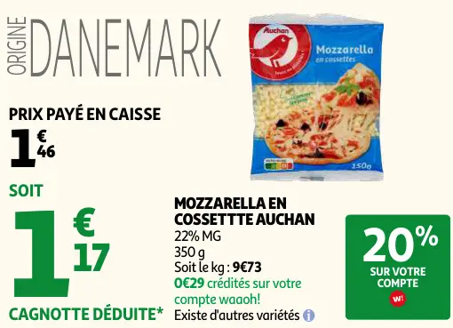 Promotie: Mozzarella en cossettes