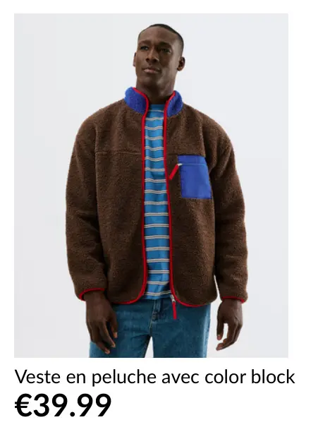 Offre: Veste en peluche avec color block