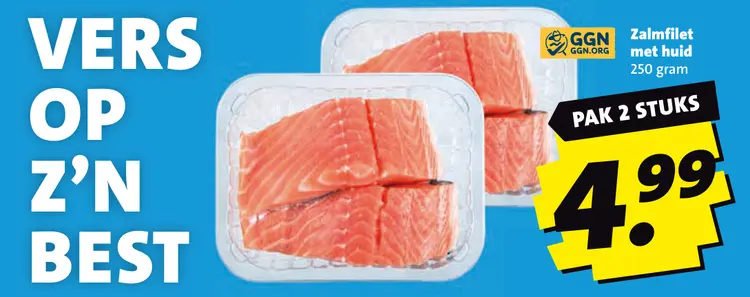 Aanbieding: Zalmfilet met huid