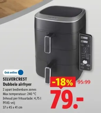 Aanbieding: Dubbele airfryer
