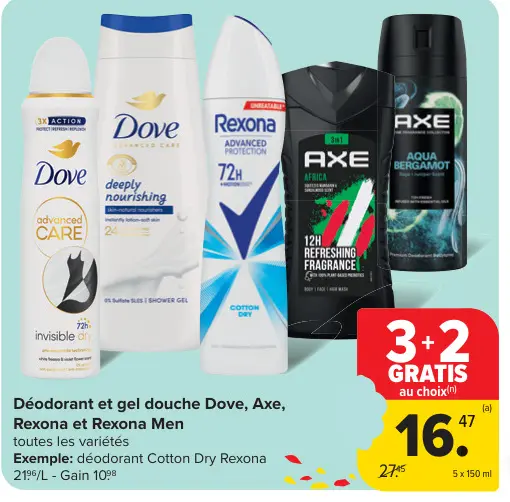 Offre: Déodorant et gel douche