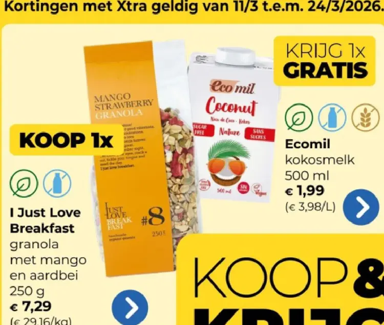 Promotie: I Just Love Breakfast granola met mango en aa