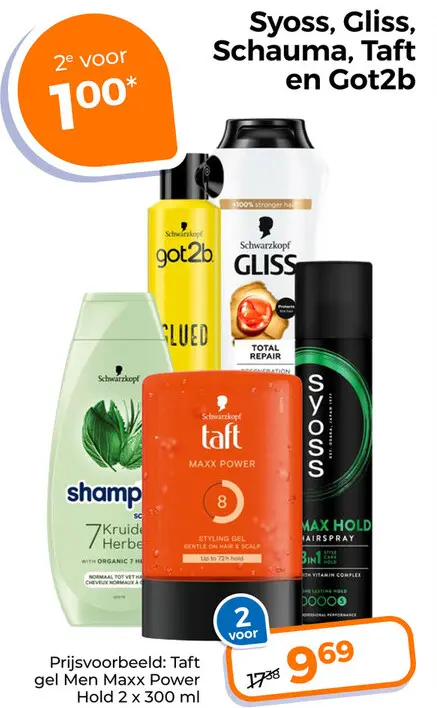 Aanbieding: Syoss, Gliss, Schauma, Taft en Got2b