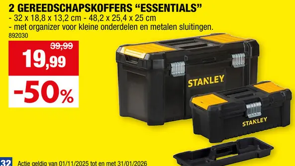 Promotie: Stanley Essential Toolbox gereedschapskoffer 2 stuks