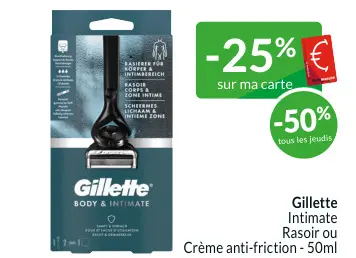 Offre: Intimate Rasoir ou Crème anti-friction