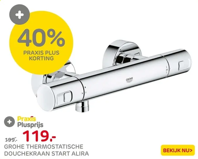 Aanbieding: Thermostatische douchekraan start alira