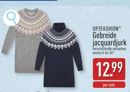 Promotie: Gebreide jacquardjurk
