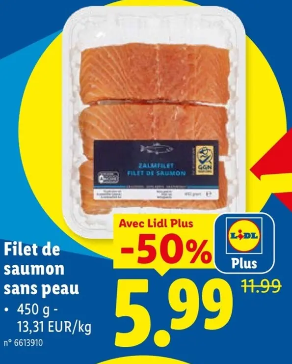 Offre: Filet de saumon sans peau