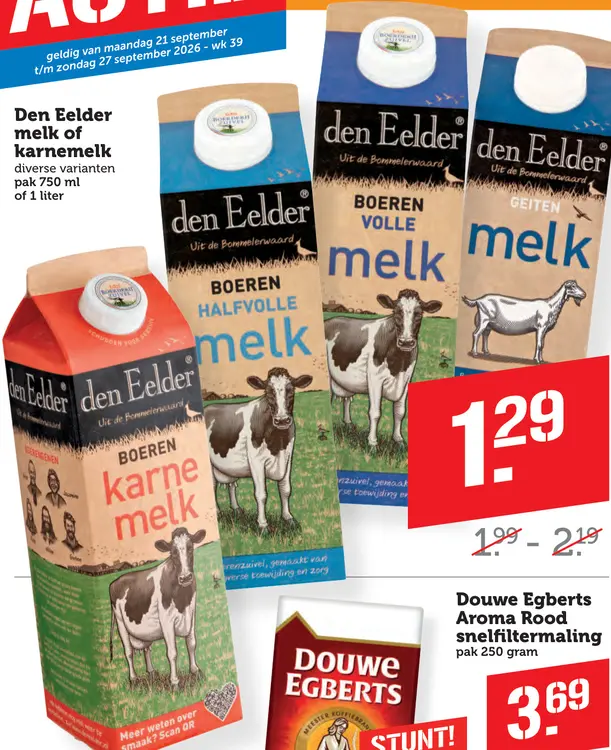 Aanbieding: Melk of karnemelk