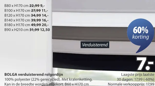 Aanbieding: BOLGA verduisterend rolgordijn