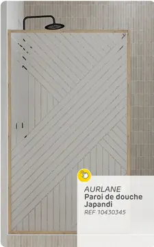 Offre: Douche à l'italienne - aurlane japandi - 120x200 - motif droit