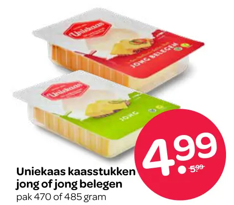 Aanbieding: Uniekaas kaasstukken jong of jong belegen