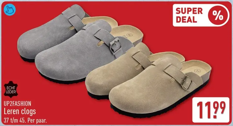 Aanbieding: Leren clogs