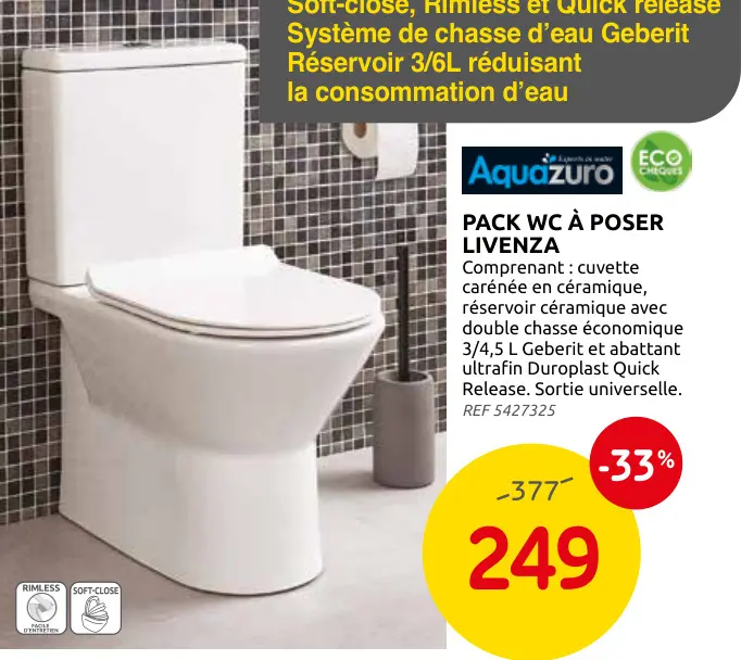 Promotie: Pack wc à poser livenza