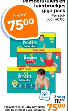 Aanbieding: Pampers luiers en luierbroekjes giga pack