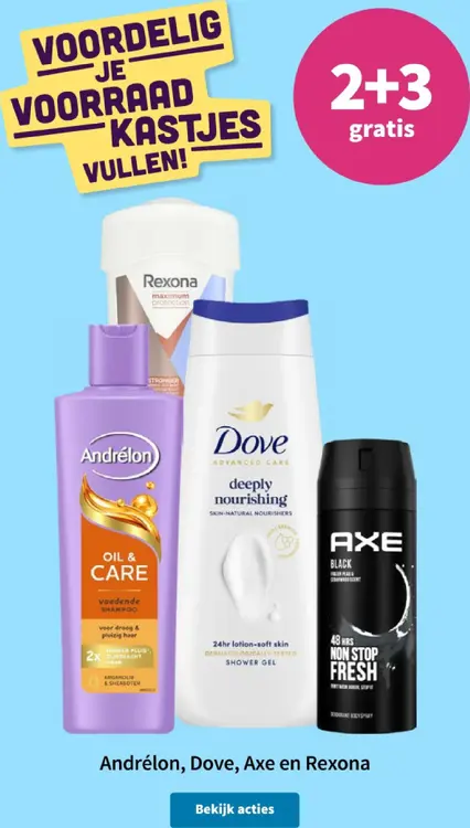 Aanbieding: Andrélon, Dove, Axe en Rexona