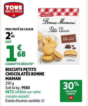 Promotie: Biscuits petits chocolatés