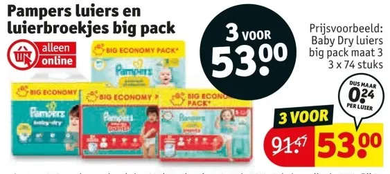 Aanbieding: Pampers luiers en luierbroekjes big pack