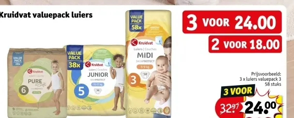 Promotie: Kruidvat valuepack luiers