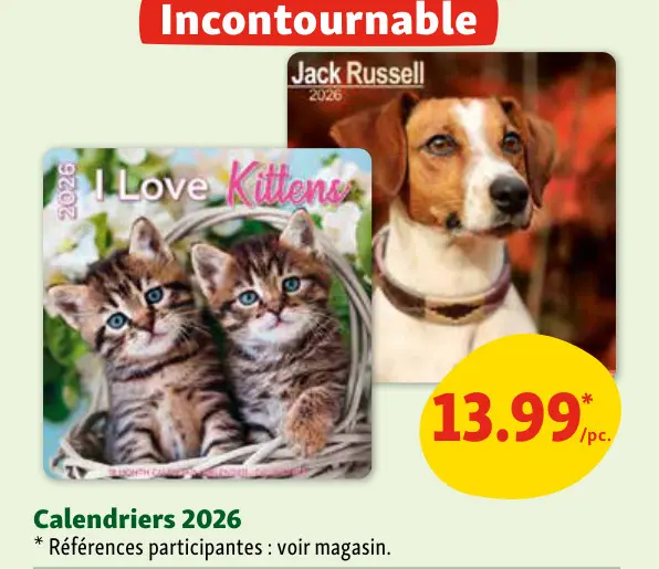Offre: Calendriers 2026