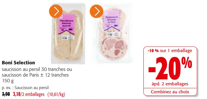 Offre: Saucisson au persil of saucisson de Paris