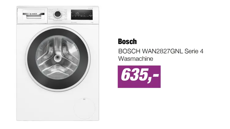 Aanbieding: BOSCH WAN2827GNL Serie 4 Wasmachine