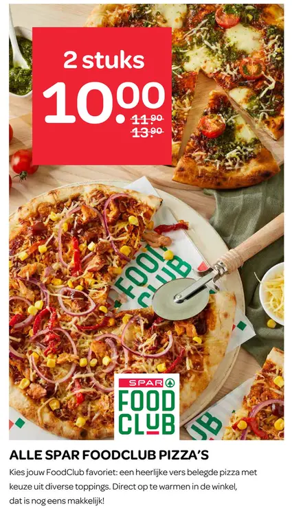 Aanbieding: Spar FoodClub pizza's