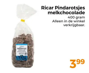 Aanbieding: Pindarootsjes melkchocolade
