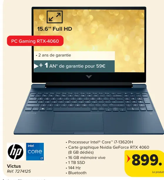 Offre: HP Victus PC Gaming RTX-4060