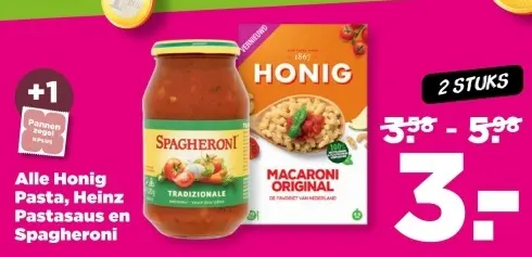Aanbieding: Honig Pasta, Heinz Pastasaus en Spagheroni