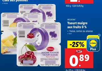 Offre: Yaourt maigre aux fruits 0%