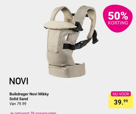 Aanbieding: Buikdrager Novi Mikky Solid Sand