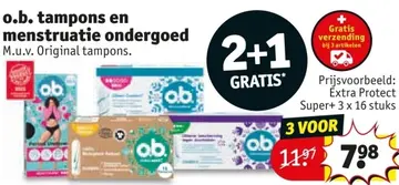 Aanbieding: o.b. tampons en menstruatie ondergoed