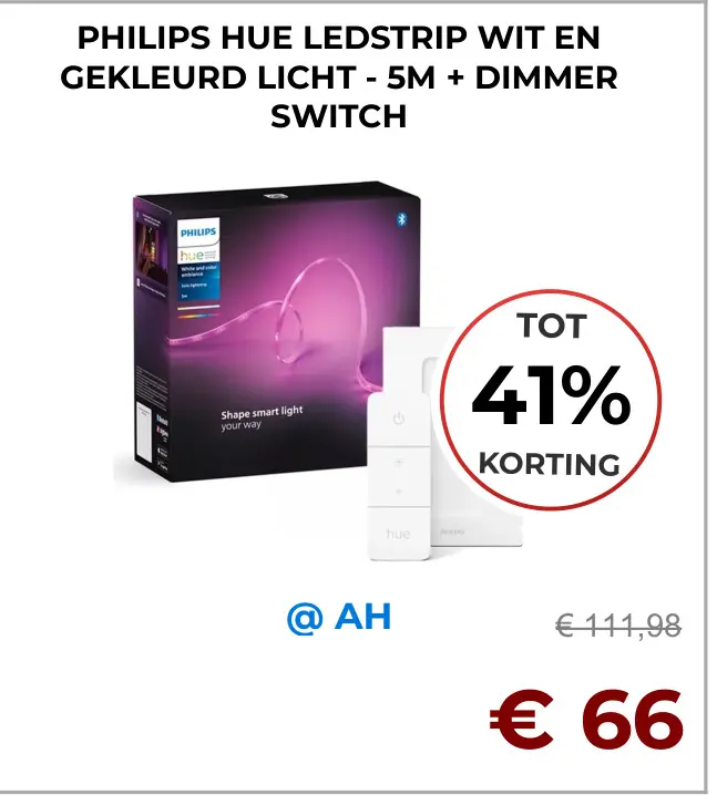 Aanbieding: Ledstrip wit en gekleurd licht