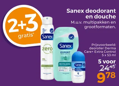 Aanbieding: Sanex deodorant en douche