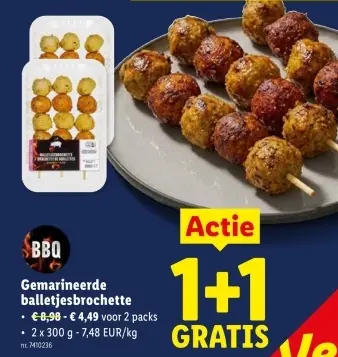 Promotie: Gemarineerde balletjesbrochette